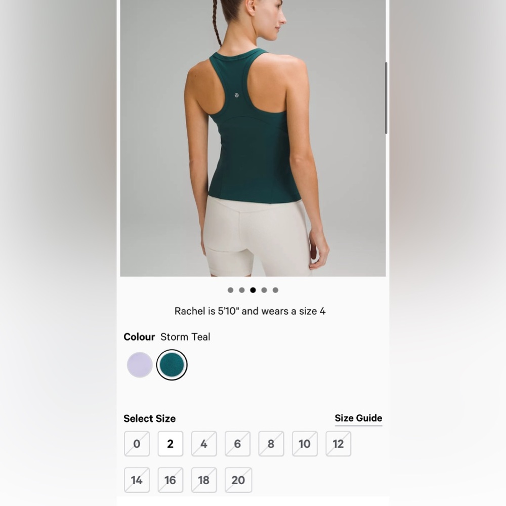 ‼️SOLD‼️🆕Lululemon 🍋Align™ Waist-Length
Racerback Tank Top Colour Storm Teal 6 - Picture 3 of 10